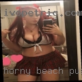 Horny beach pussy